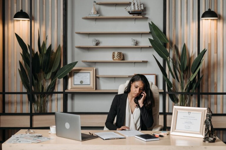 a person sitting at a desk