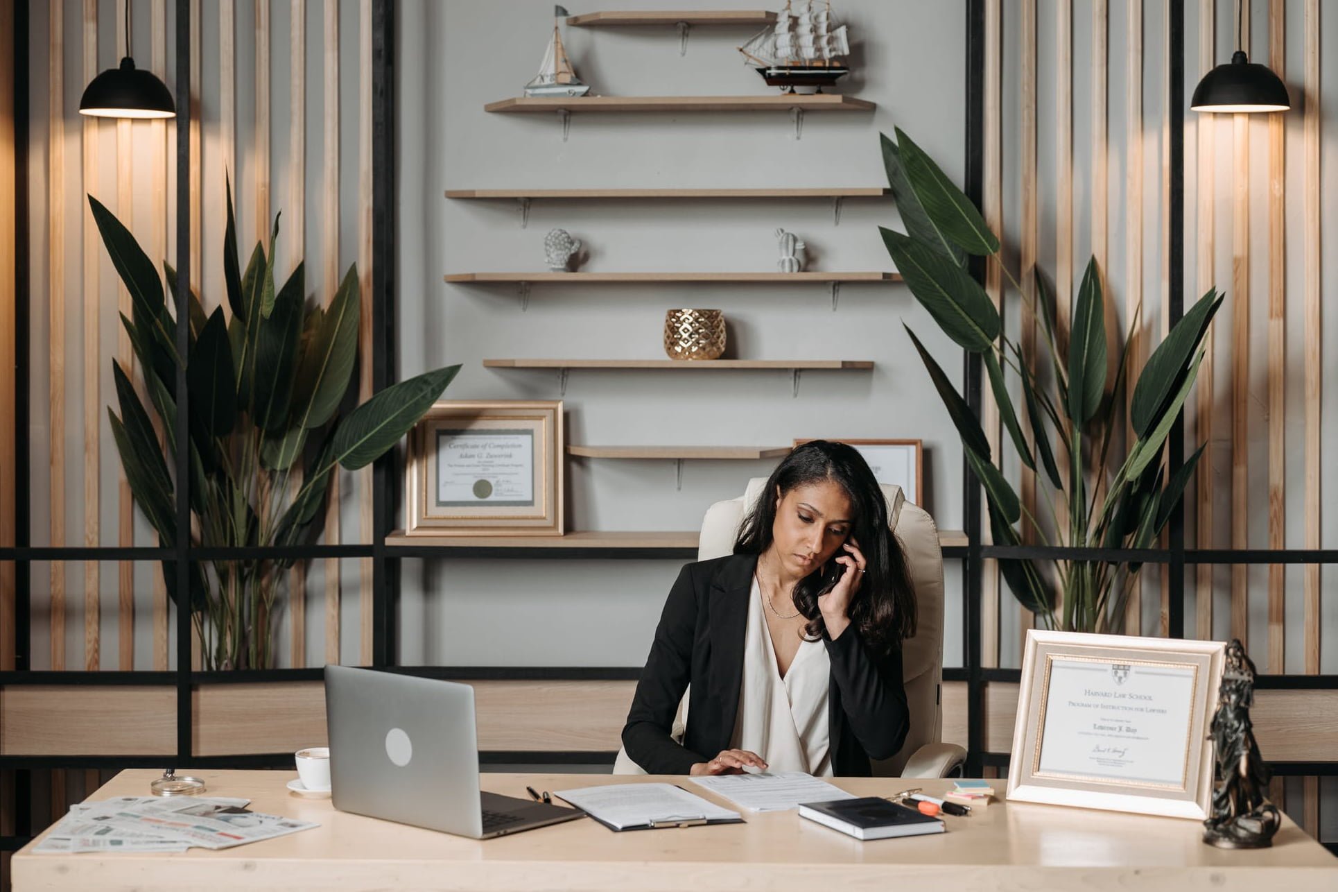 a person sitting at a desk