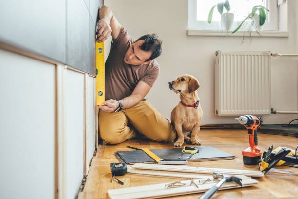 a person with a dog