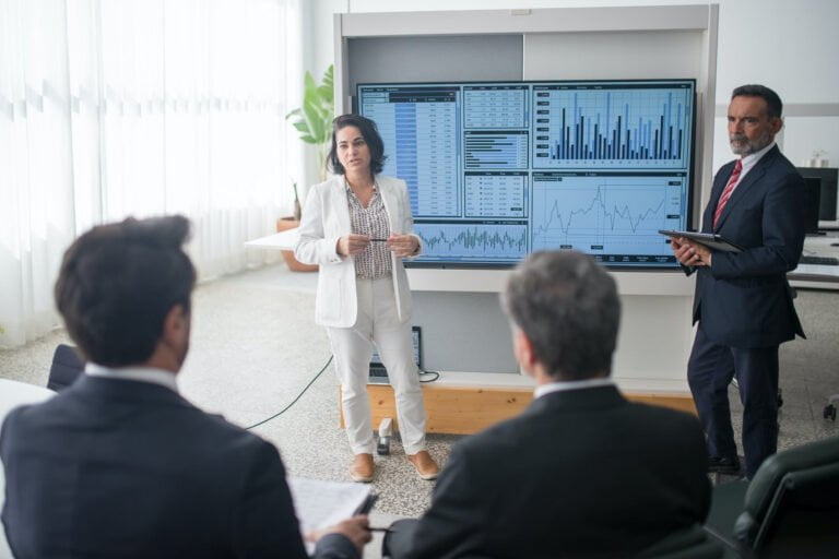 a person presenting to a group of people